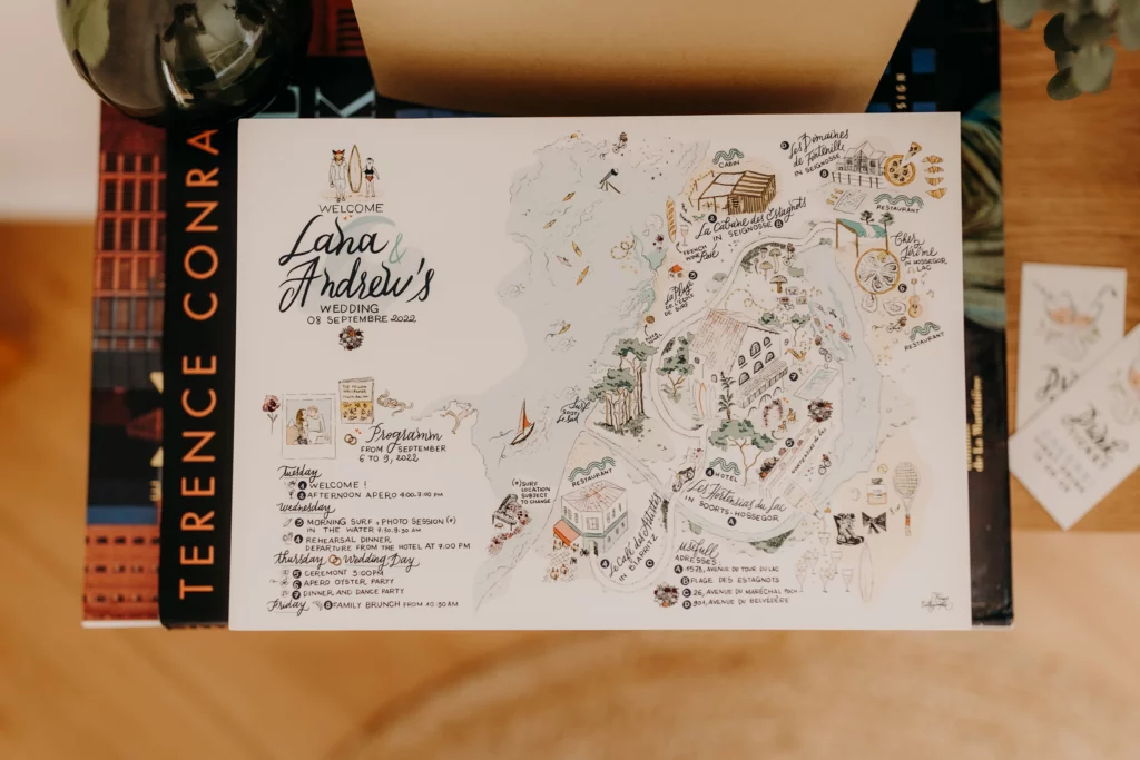 Wedding invitation custom map
