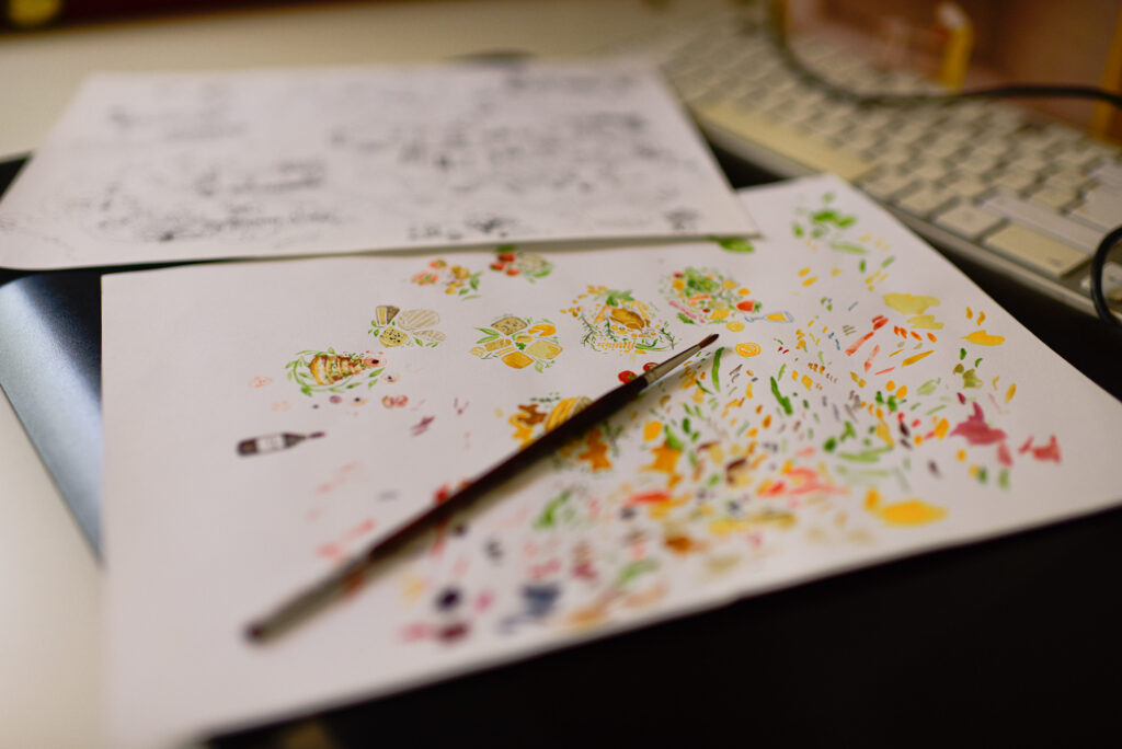 Illustrations food peinture à l'aquarelle