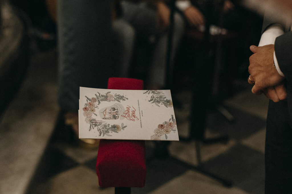 livret de cérémonie religieuse fleuri pour un mariage