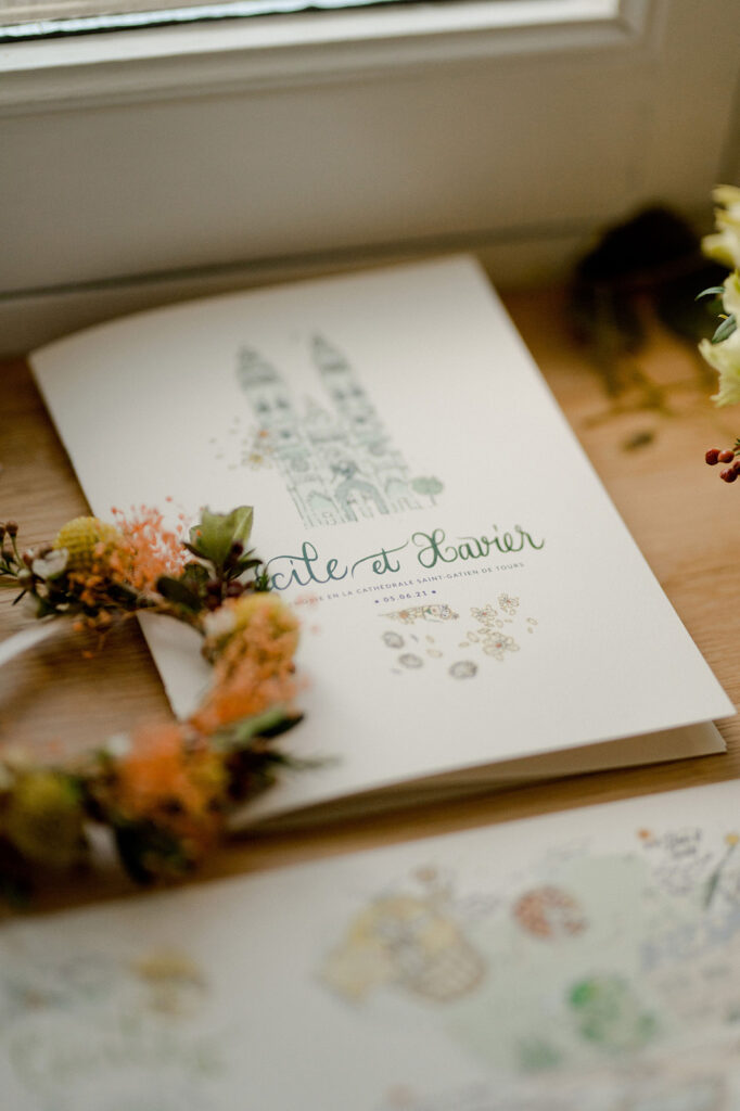 livret de messe avec une illustration de la cathédrale
