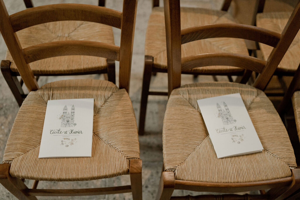 Livrets de messe illustrés pour un mariage