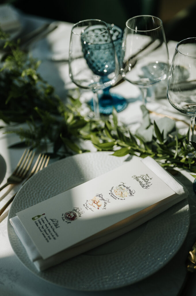 menu illustré pour un mariage en Bretagne
